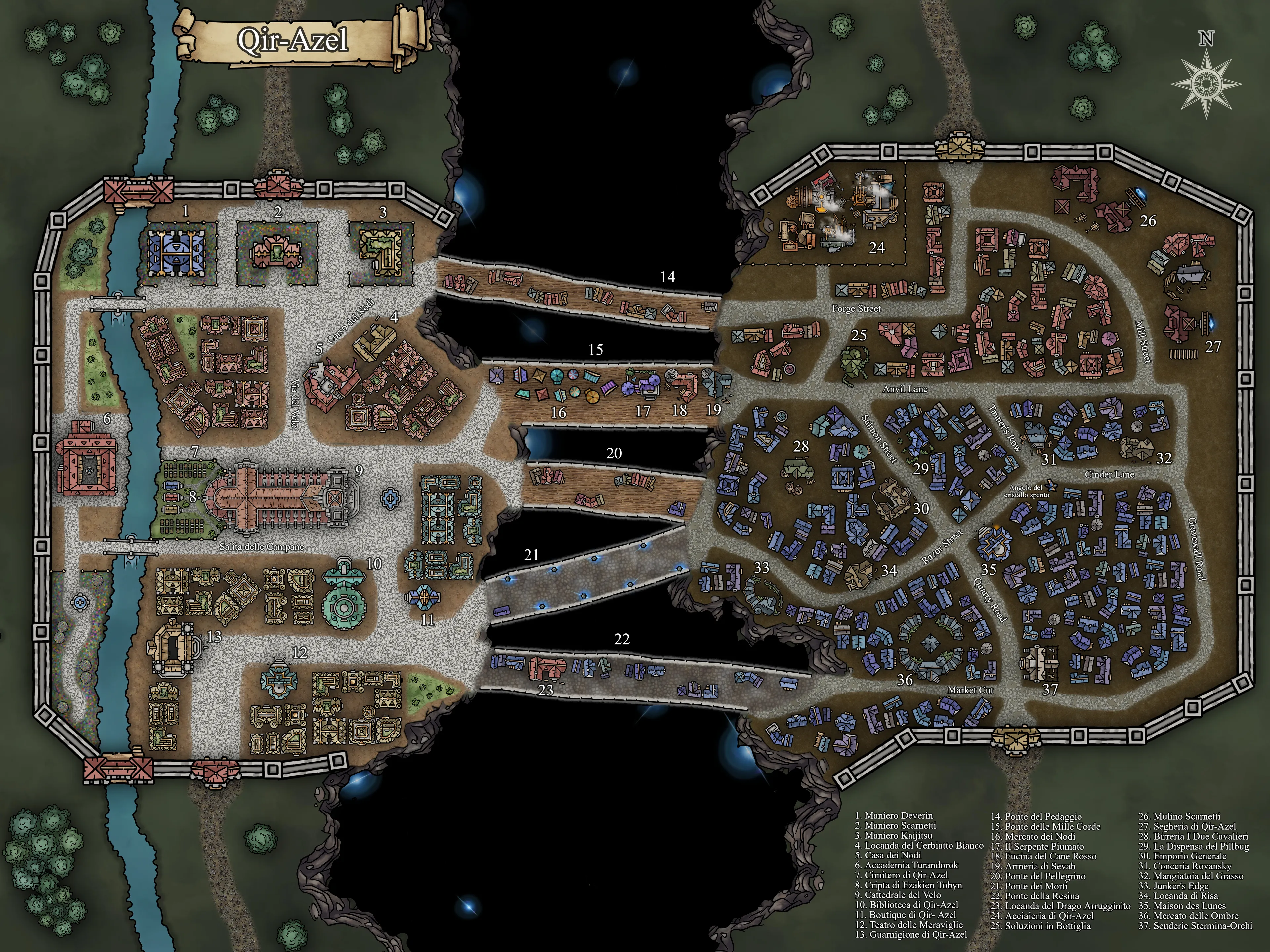 Mappa cittadina di Qir-Azel